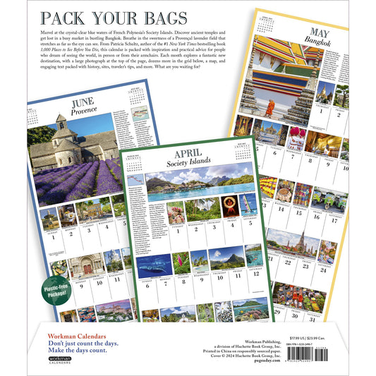 1000 Places To See Before You Die Wall 2025 Calendar